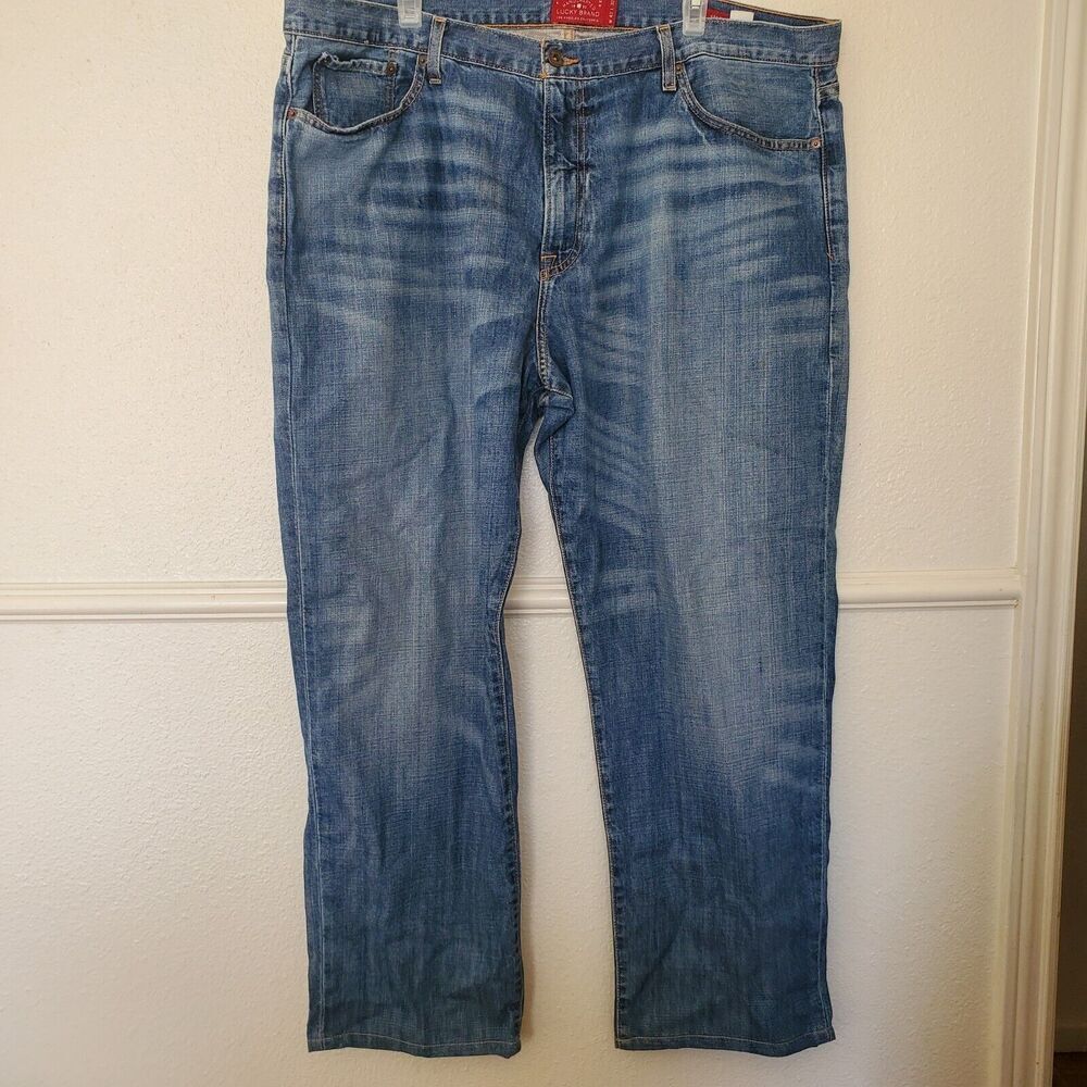 Lucky Brand 429 Classic Straight Medium Blue Jeans Mens Size 42 x 32